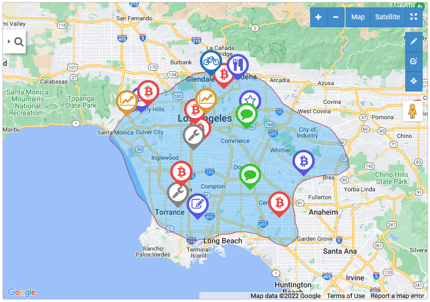 Draw search area on a map