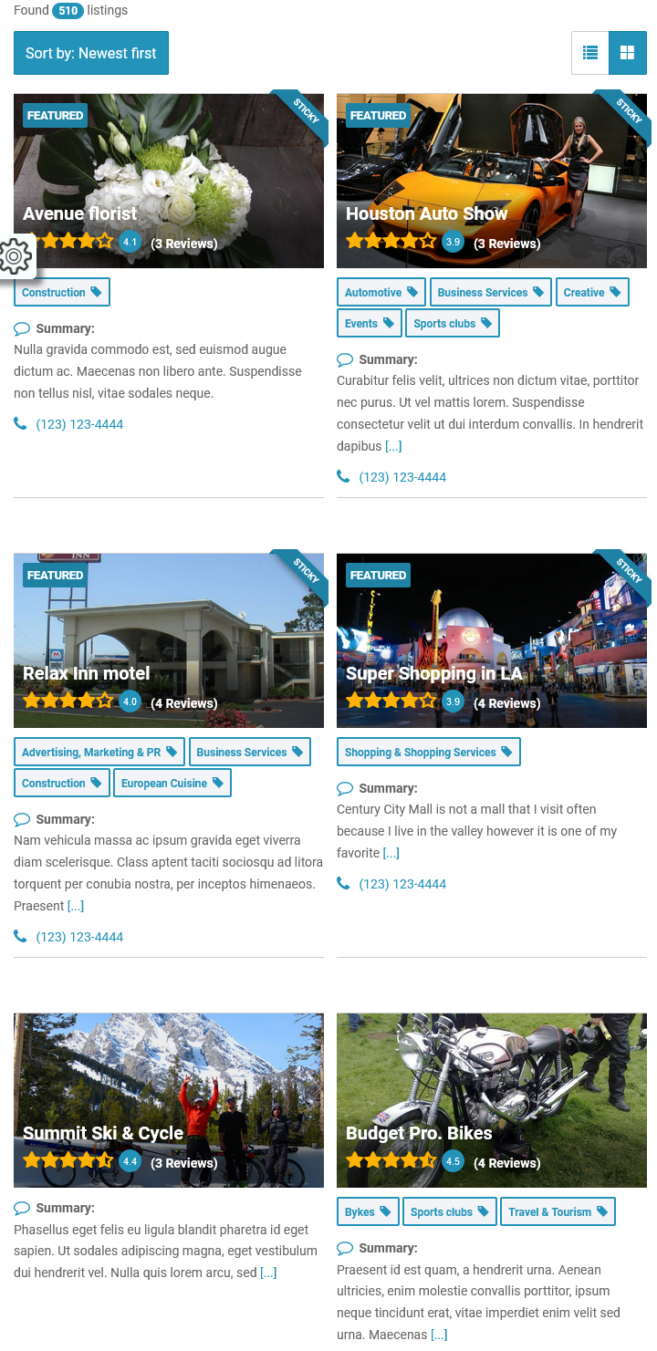 Directory listings grid view