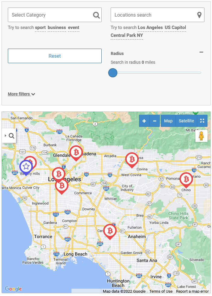 Homepage search and the map