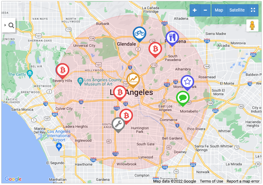 Search nearby in radius