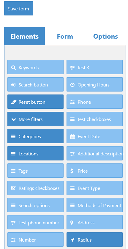 Search forms builder