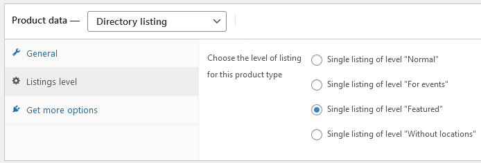 Listings plans configuration in WooCommerce